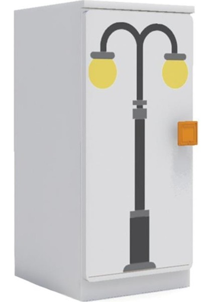 Tek Kapaklı Çocuk Odası Anaokulu Kreş Dolap Şehir Temalı modelleri