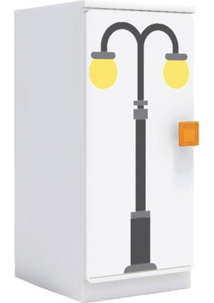 Tek Kapaklı Çocuk Odası Anaokulu Kreş Dolap Şehir Temalı fırsatları