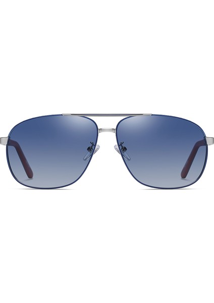 Erkek Aviator Polarize Güneş Gözlüğü Büyük Boy Kare Metal Çerçeve (Yurt Dışından)