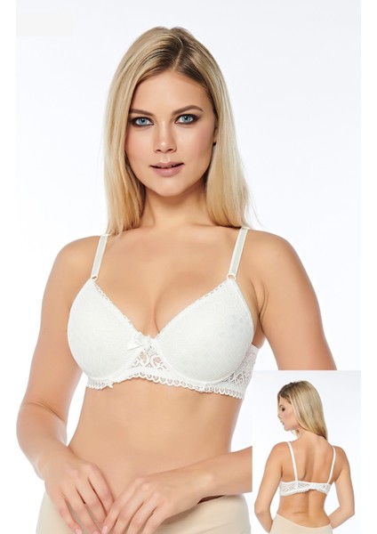 Dantelli Dolgulu Sabit Askılı Konforlu Sütyen 4001