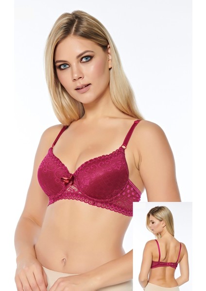 Dantelli Dolgulu Sabit Askılı Konforlu Sütyen 4001