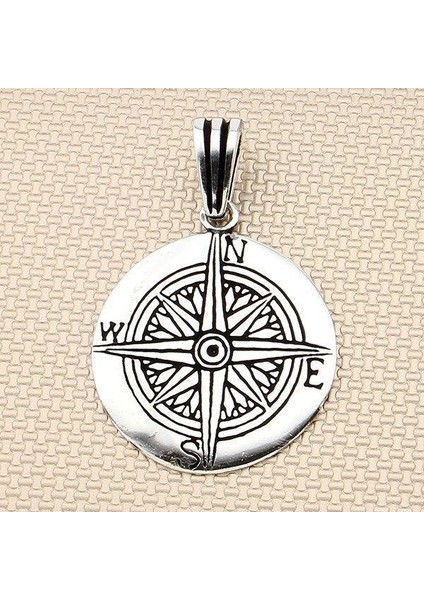 Sade Pusula Tasarım Gümüş Erkek Kolye Ucu fiyatları