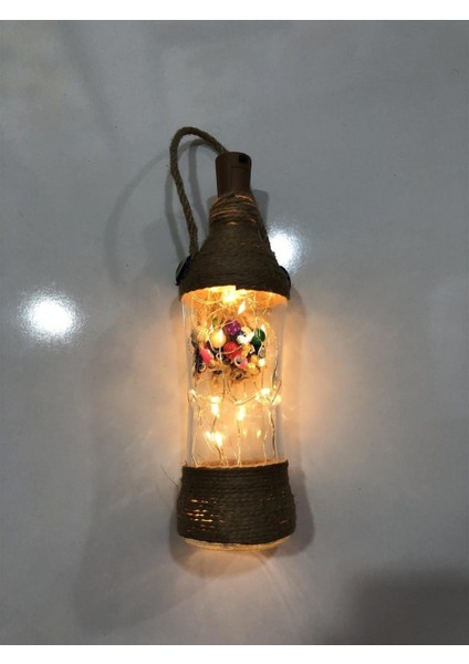 Ledli Boncuklu Cam Şişe Masa Süsü Biblo, Peri LED Biblo