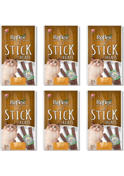 Biftekli Kedi Ödül Çubuğu 6'lı Set