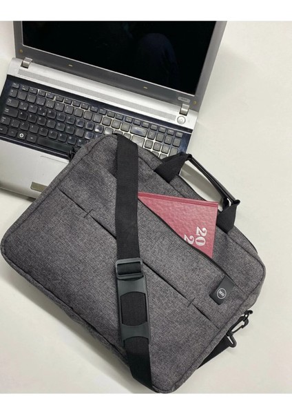 Unisex 15.6 Inç Gri Evrak Bilgisayar Notebook Laptop Çantası