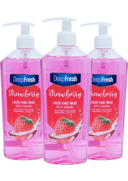 Deep Fresh Meyveli Sıvı Sabun Çilekli 3 x 500 ml