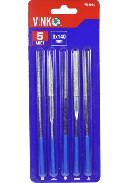 Elmas Eğe Takımı Izole Saplı 5 Parça 30 x 140 mm