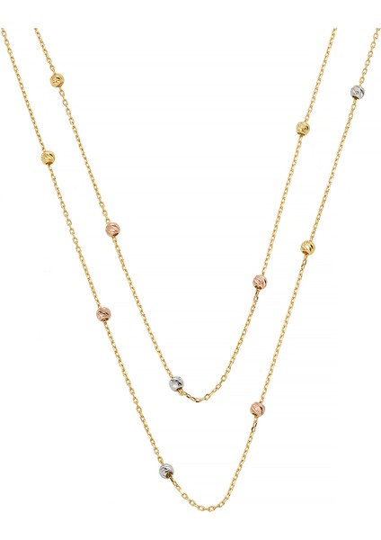 14 Ayar Altın Çift Zincirli Dorica Toplu Kolye fiyatları