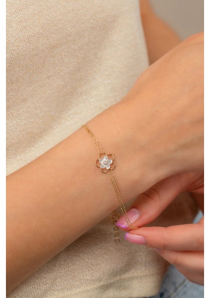 14 Ayar Altın Flora Bileklik