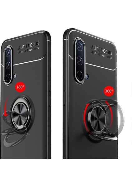 Oneplus Nord Ce 5g Focus Serisi Yüzük Standlı Silikon Kılıf - Siyah fiyatları