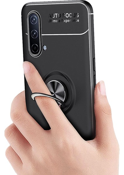 Oneplus Nord Ce 5g Focus Serisi Yüzük Standlı Silikon Kılıf - Siyah indirimleri