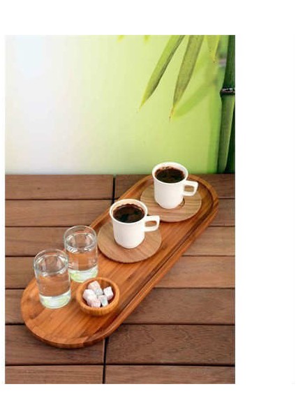 Bambu Çerezlik,kahvaltılık ve Tepsi 16*44 Cm. Bambu Oval Sunum Tepsisi indirimleri