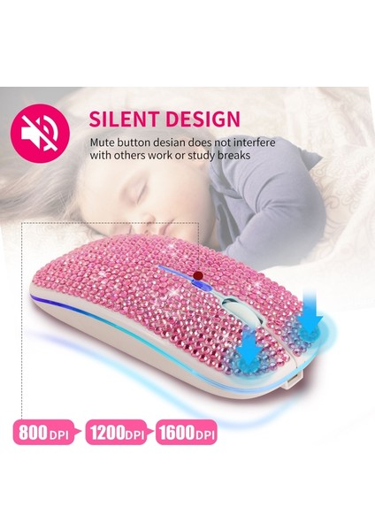 Crystal Kablosuz Çift Mod 2'si 1 Arada Bluetooth 5.0 Fare (Yurt Dışından) fırsatları