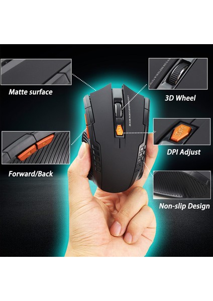 USB 2.0 Optik 2.4ghz Kablosuz USB Mini 2000DPI Fare (Yurt Dışından)