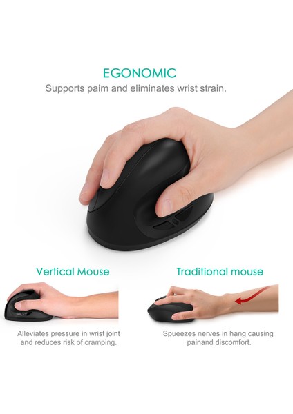 Ergonomik Dikey Kablosuz Şarj Edilebilir 6 Düğmeli Oyun Faresi (Yurt Dışından) fiyatları