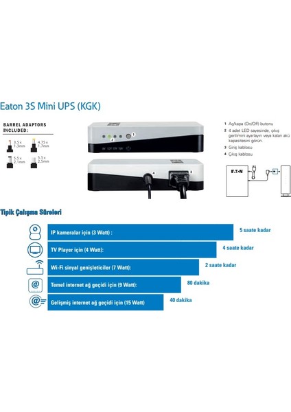 3S Mini UPS 36W Li-Ion(Modem,Switch,IP Kamera için)