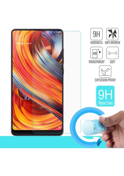 Xiaomi Mi Mix 2s Esnek Nano Cam Ekran Koruyucu 9h Nano Teknoloji Plastik ve Cam Karışımı