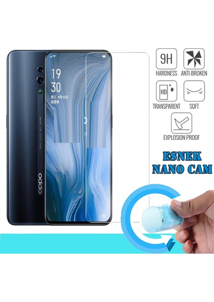 Oppo Reno Nano Kırılmaz Cam Ekran Koruyucu Plastik ve Cam Karışımı