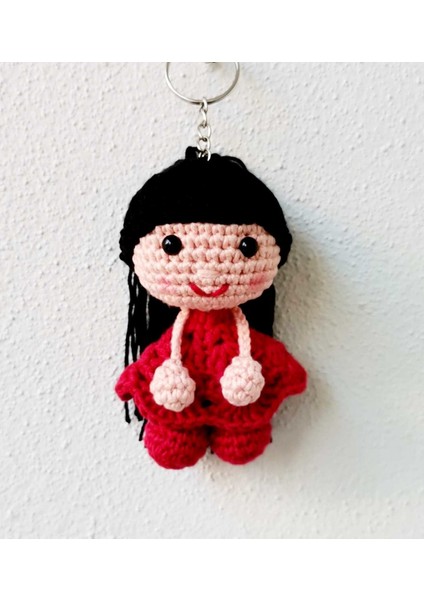 Maskot Kırmızı Bebek Organik Örgü Oyuncak