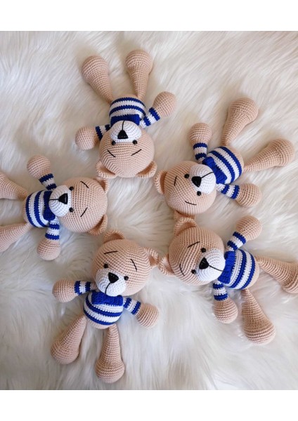 Sevimli Mavi Ayıcık Organik Oyuncak 1 Adet