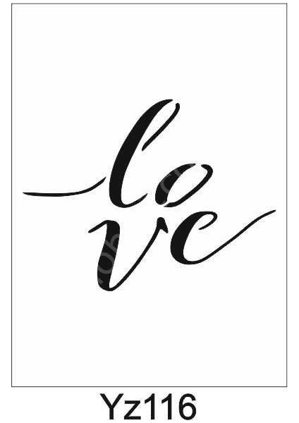 Yazı Desenler Stencil Şablon 21 x 30 cm YZ-116