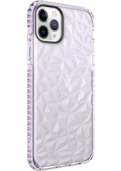 - Apple iPhone 11 Pro Max - Kılıf Koruyucu Prizmatik Görünümlü Buzz Kapak - Mor
