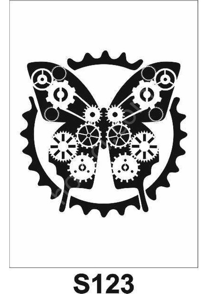 S-123 Karışık Desenler Stencil Şablon 25 x 25 cm