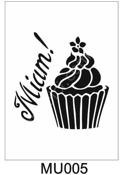 MU-005 Mutfak Temalı Desenler Stencil Şablon 25 x 25 cm