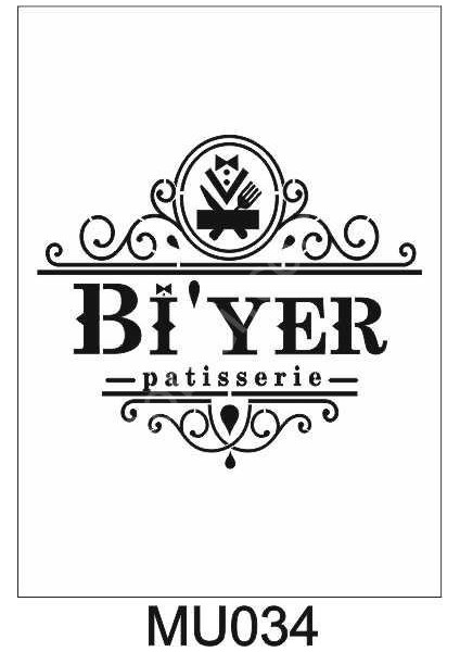 MU-034 Mutfak Temalı Desenler Stencil Şablon 25 x 25 cm