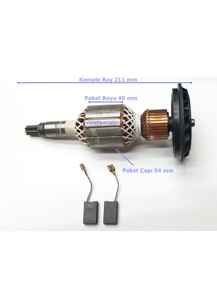 Bosch Tipi Gsh 11 E - 11 De Endüvi Rotor Kollektör ve Kömürü