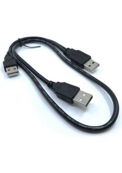 PlatoonUSB Erkek Erkek Y Kablo 2 Li USB Kablo Erkek Erkek USB HDD Kablosu