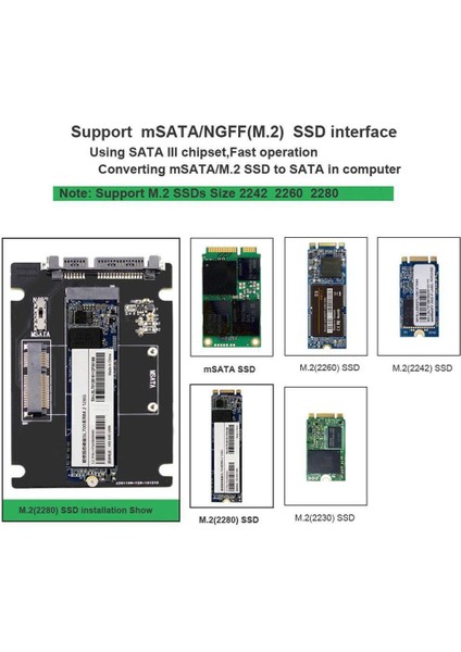 B Key Ngff Sata Kutu Msata Sata Çevirici M2