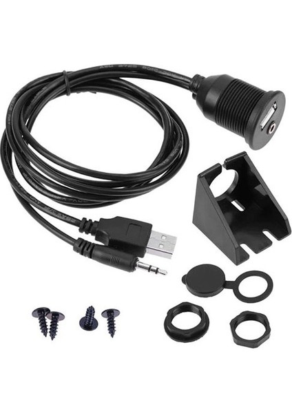USB 2.0 -3.5mm Aux Uzatma Kablo ve Montaj Aparatı USB Aux Uzatma