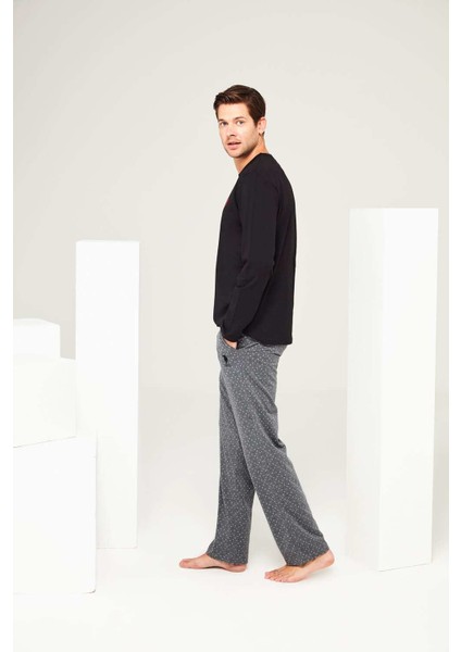 Erkek Siyah Yuvarlak Yaka Pijama Takımı fiyatları