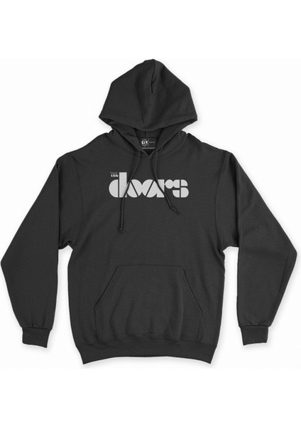 Cix The Doors Logolu Siyah Kapşonlu Sweatshirt Hoodie
