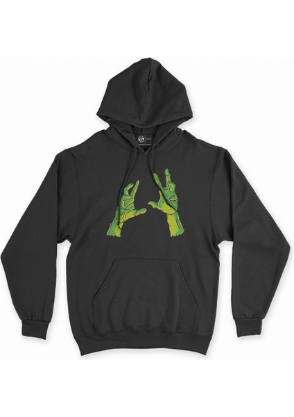 Cix Cadılar Bayramı Siyah Kapşonlu Sweatshirt Hoodie