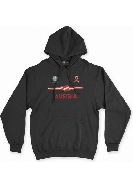 Cix Avusturya Euro 2020 Siyah Kapşonlu Sweatshirt Hoodie