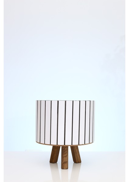 Beyaz Ahşap Ayaklı Yuvarlak Küçük Saksı Dekoratif Çiçeklik Balkon Bahçe Ofis Salon Aksesuarı fiyatları