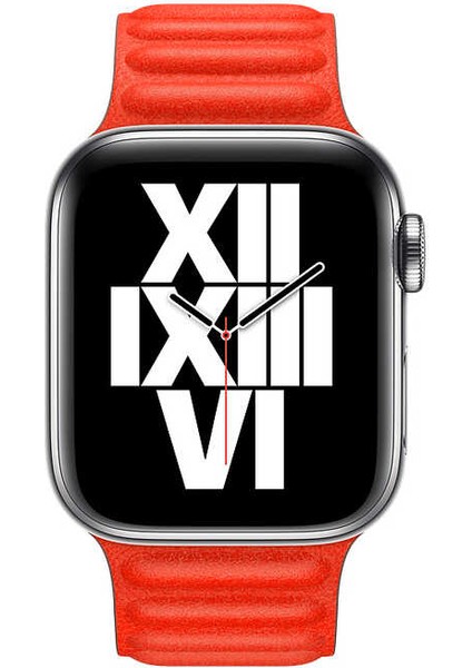 Apple Watch Uyumlu 2 3 4 5 6 38 mm 40 mm Manyetik Baklalı Model Deri Kayış Kordon