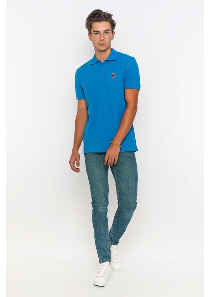 Polo Yaka Tişört Mavi