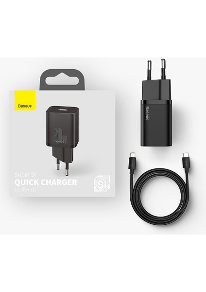 Apple iPhone 11 / 12 / 13 / Pro / Pro Max / Mini / 14 / 14 Plus / 14 Pro / 14 Pro Max Tüm Serilerle Uyumlu 20W Hızlı Şarj Adaptörü + Type-C To Lightning 1m Şarj Kablosu