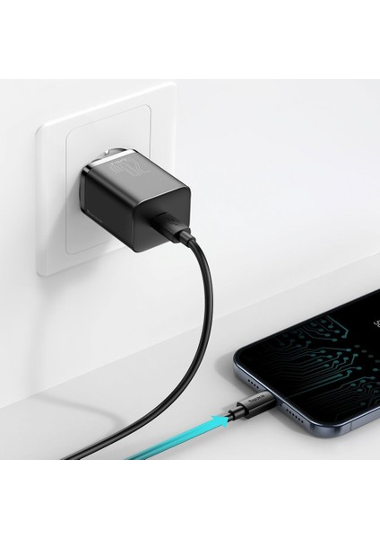 Apple iPhone 11 / 12 / 13 / Pro / Pro Max / Mini / 14 / 14 Plus / 14 Pro / 14 Pro Max Tüm Serilerle Uyumlu 20W Hızlı Şarj Adaptörü + Type-C To Lightning 1m Şarj Kablosu