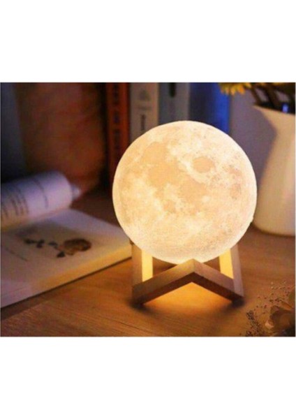3D Standlı Ay Gece Lambası Dekoratif Küre LED