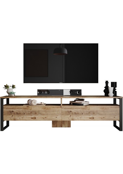 Robin Home Tv Ünitesi Tv Sehpası 180CM Metal Ayaklı Çam