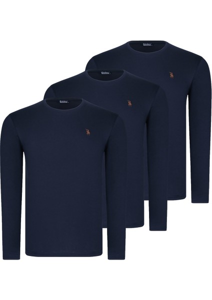 Üçlü Set T8588 Dewberry Yuvarlak Yaka Erkek -Lacivert-Lacivert-Lacivert