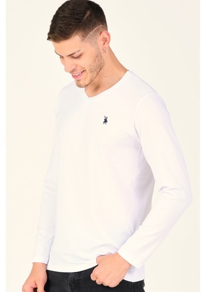 T8587 Dewberry V Yaka Erkek -Kar Beyaz modelleri