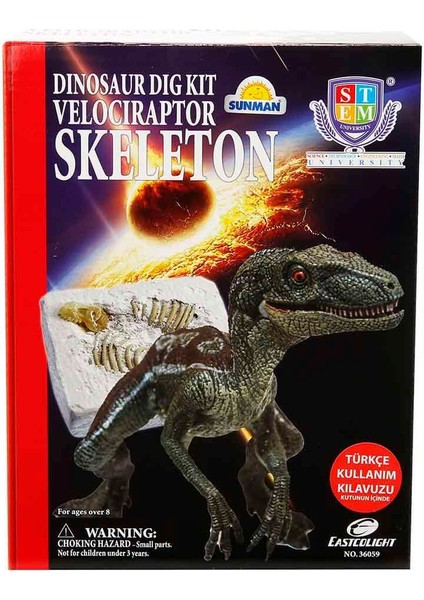 Dinozor Kazma Kiti Velociraptor Iskeleti