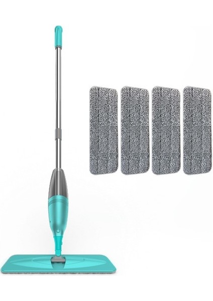 Sprey Mop 4 Adet Microfiber Bez Yeni Nesil Esnek 360 Derece Dönebilen Geniş Paspas