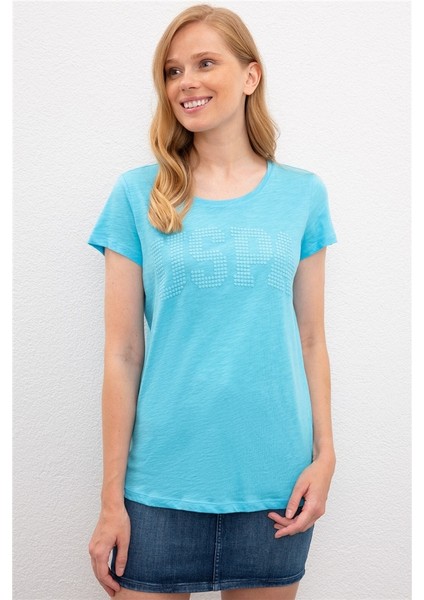 Kadın T-Shirt Turkuaz
