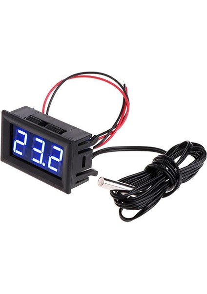 12V Termometre Su Geçirmez Sıcaklık Sensörü - Mavi